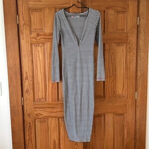 Striped Bodycon maxi dress